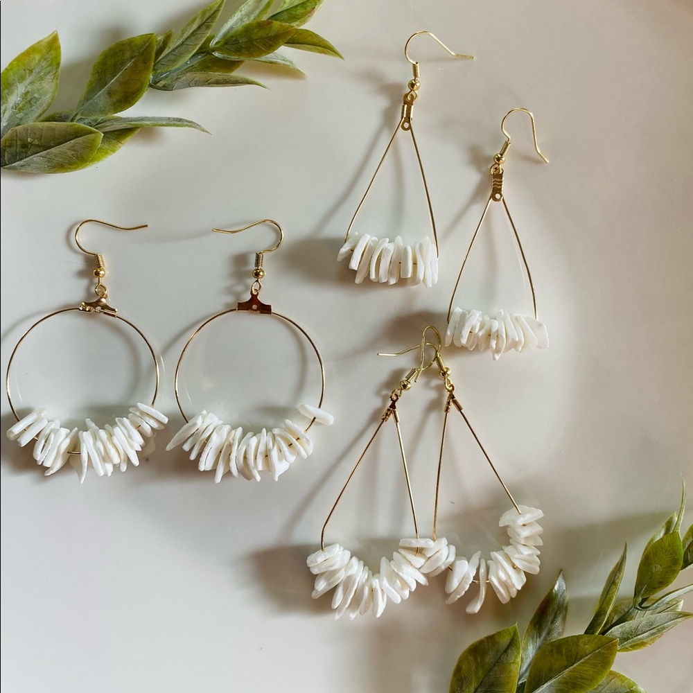 Shell hoop earrings